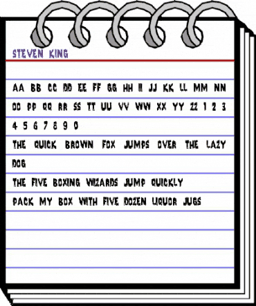 Steven King Regular animated font preview Steven King Regular animated font preview