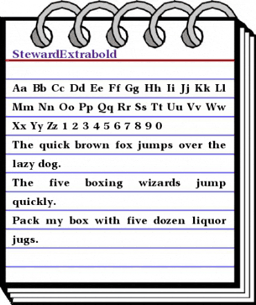 StewardExtrabold Regular animated font preview