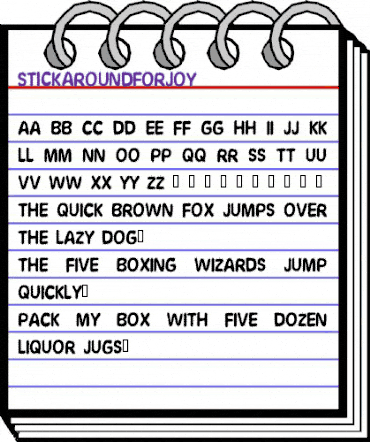 StickAroundForJoy Regular animated font preview