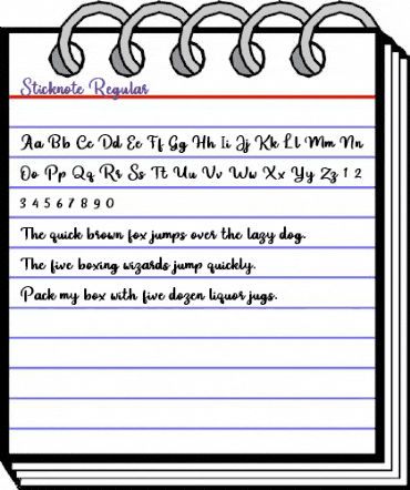 Sticknote Regular animated font preview