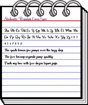 Sticknote Regular animated font preview