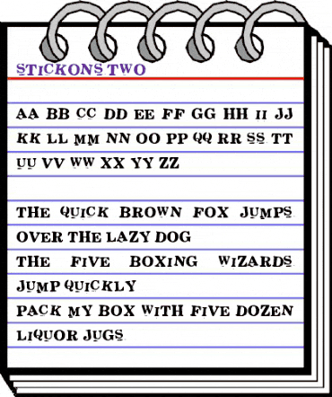 Stickons Two Regular animated font preview