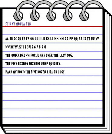 Sticky Moula BTN Regular animated font preview Sticky Moula BTN Regular animated font preview
