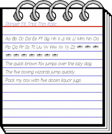 Stinger Fit Trial Thin Italic animated font preview Stinger Fit Trial Thin Italic animated font preview