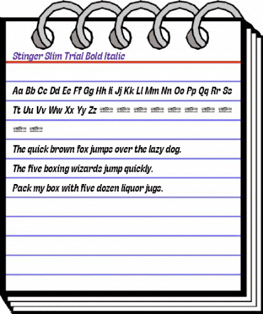 Stinger Slim Trial Bold Italic animated font preview Stinger Slim Trial Bold Italic animated font preview