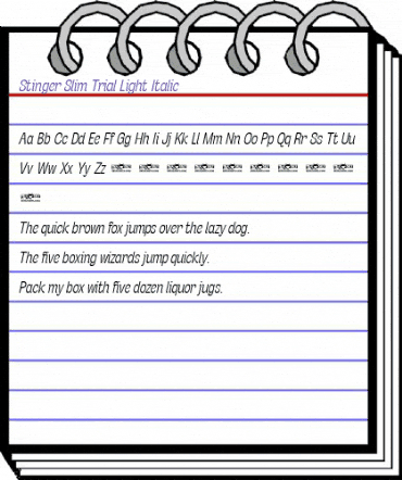 Stinger Slim Trial Light Italic animated font preview Stinger Slim Trial Light Italic animated font preview