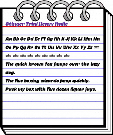 Stinger Trial Heavy Italic animated font preview Stinger Trial Heavy Italic animated font preview
