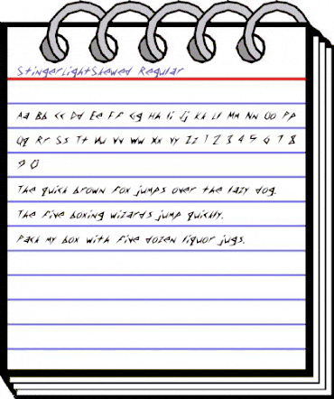 StingerLightSkewed Regular animated font preview
