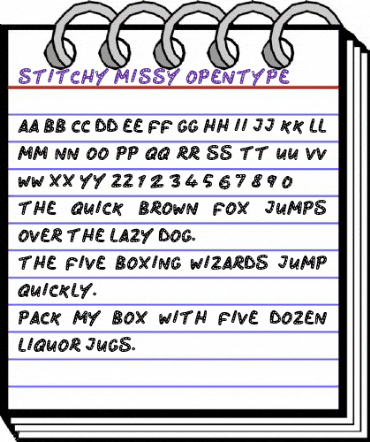 Stitchy Missy Regular animated font preview