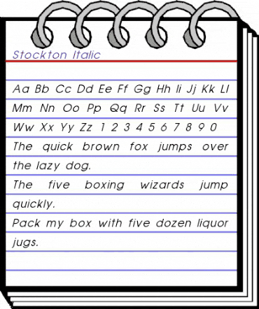 Stockton Italic animated font preview