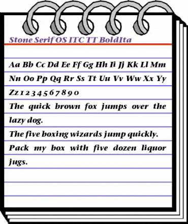 Stone Serif OS ITC TT BoldIta animated font preview