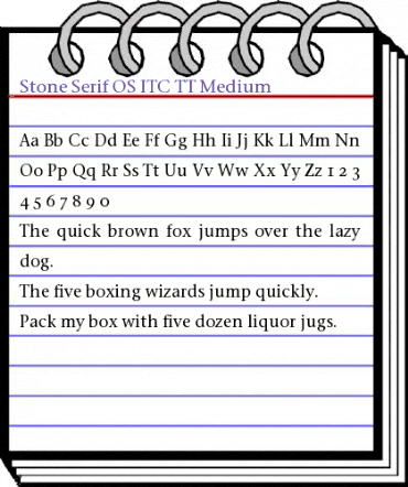 Stone Serif OS ITC TT Medium animated font preview
