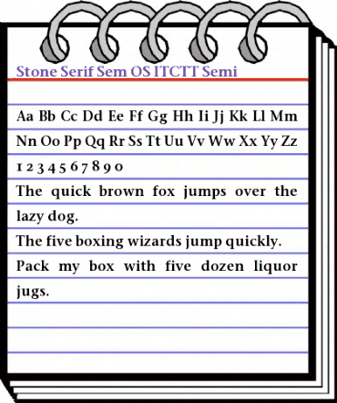 Stone Serif Sem OS ITCTT Semi animated font preview