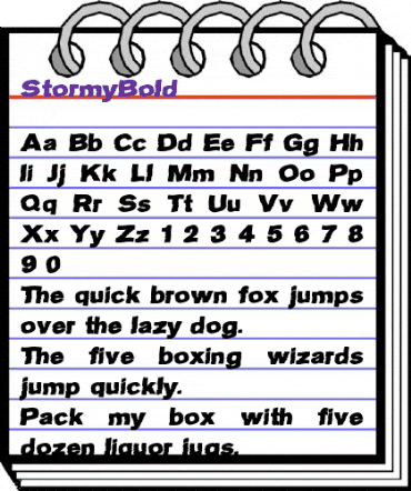 Stormy Regular animated font preview