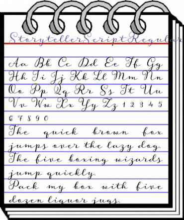 Storyteller Script Regular animated font preview