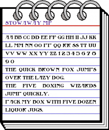 Stowaway MF Regular animated font preview