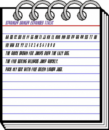 Stranger Danger Expanded Italic Expanded Italic animated font preview Stranger Danger Expanded Italic Expanded Italic animated font preview