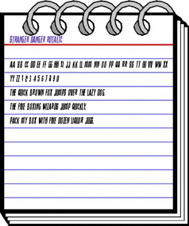 Stranger Danger Rotalic Italic animated font preview Stranger Danger Rotalic Italic animated font preview