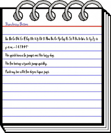 Strawberry Blossom Regular animated font preview