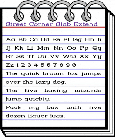 Street Corner Slab Extend Regular animated font preview