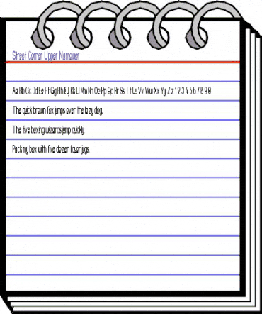 Street Corner Upper Narrower Regular animated font preview Street Corner Upper Narrower Regular animated font preview
