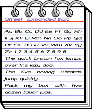 Street - Expanded Italic animated font preview