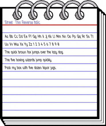 Street - Thin Reverse Italic animated font preview