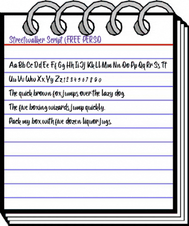 Streetwalker Script (FREE PERSO Regular animated font preview