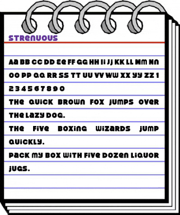 Strenuous Regular animated font preview Strenuous Regular animated font preview