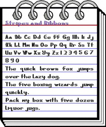 Stripes and Ribbons Regular animated font preview