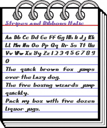Stripes and Ribbons Italic animated font preview