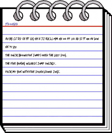 stronger Regular animated font preview