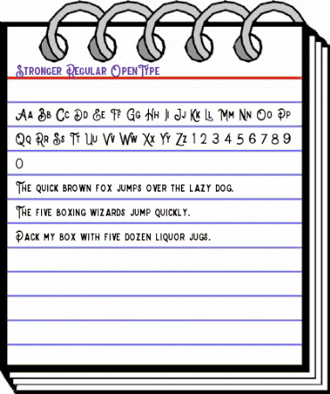 Stronger Regular animated font preview