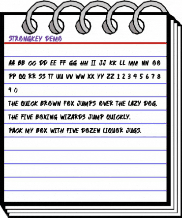 STRONGKEY DEMO Regular animated font preview