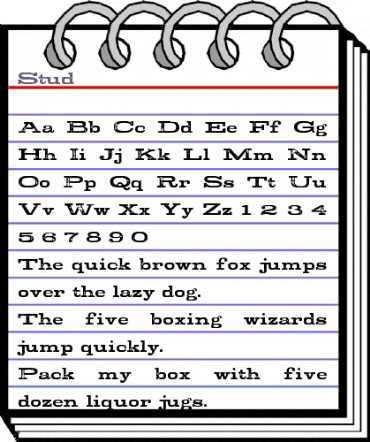Stud Regular animated font preview Stud Regular animated font preview