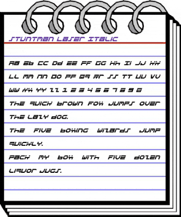 Stuntman Laser Italic Laser Italic animated font preview Stuntman Laser Italic Laser Italic animated font preview