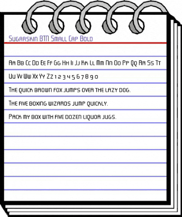 Sugarskin BTN Small Cap Bold animated font preview