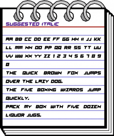 Suggested Italic animated font preview