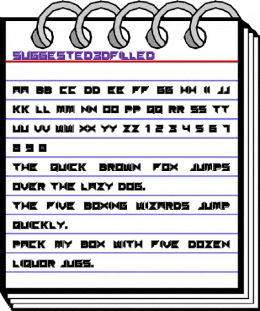 Suggested 3D Filled Regular animated font preview