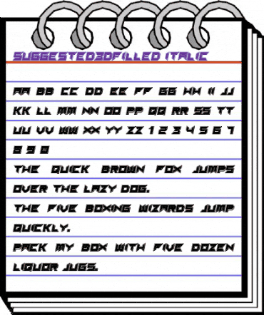 Suggested 3D Filled Italic animated font preview