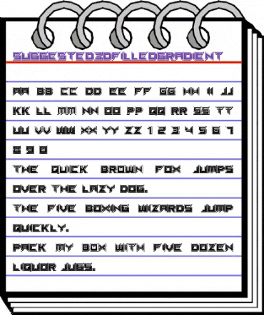 Suggested 3d Filled Gradient Regular animated font preview