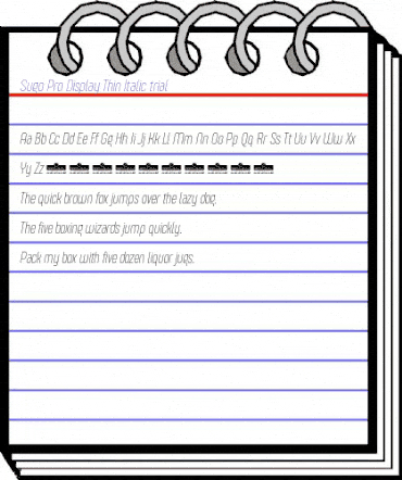 Sugo Pro Display Trial Thin Italic animated font preview Sugo Pro Display Trial Thin Italic animated font preview