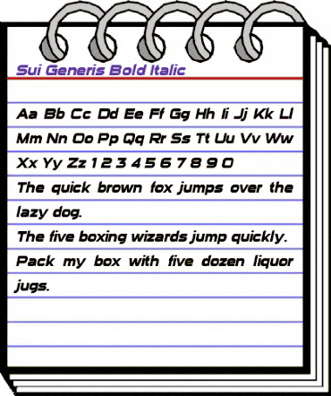Sui Generis Bold Italic animated font preview Sui Generis Bold Italic animated font preview