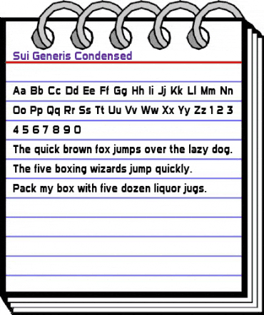 Sui Generis Condensed Regular animated font preview