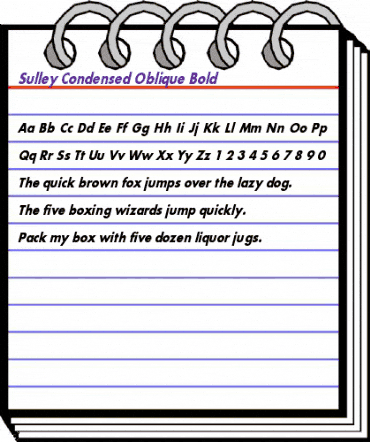 Sulley Condensed Oblique Bold Bold animated font preview