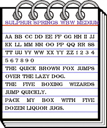 Sulphur Springs WBW Medium animated font preview Sulphur Springs WBW Medium animated font preview