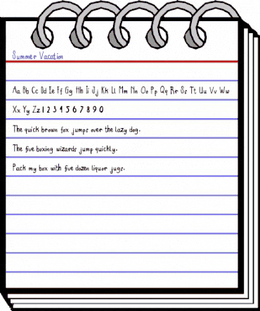 Summer Vacation Regular animated font preview