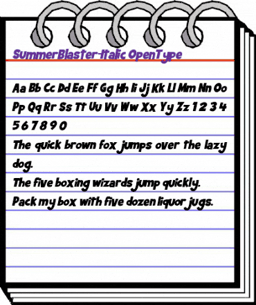 Summer Blaster Italic animated font preview