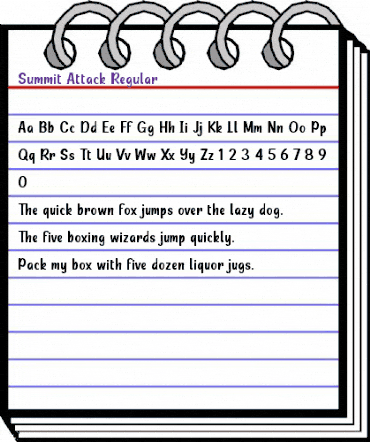 Summit Attack Regular animated font preview