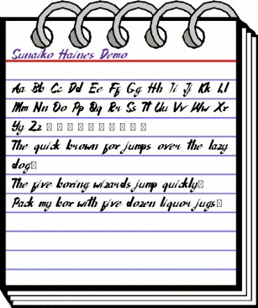 Sunaiko Haines Demo Regular animated font preview